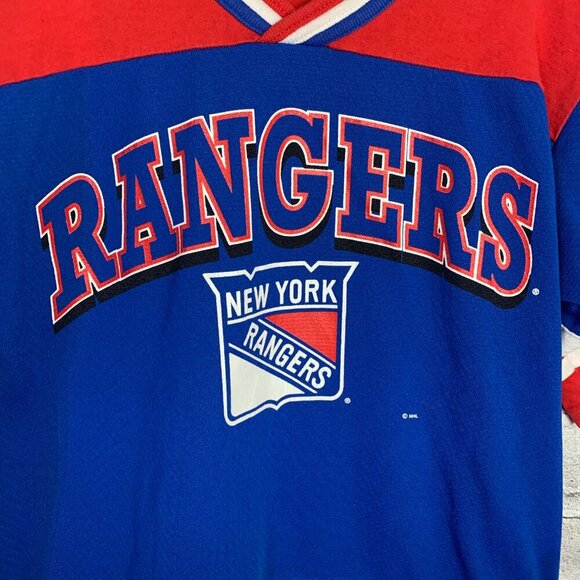New York Rangers Vintage Jersey V-Neck Short Sleeve Shirt - Picture 4 of 15